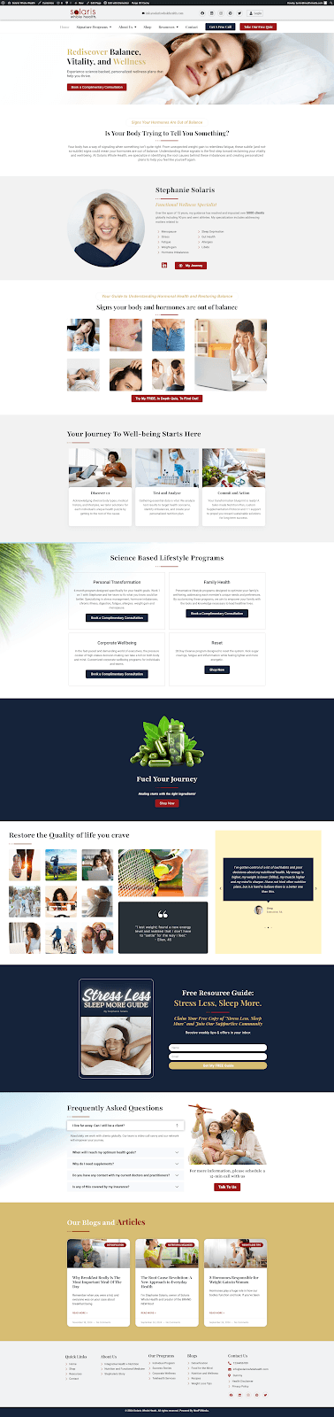 Solaris Whole Health website homepage