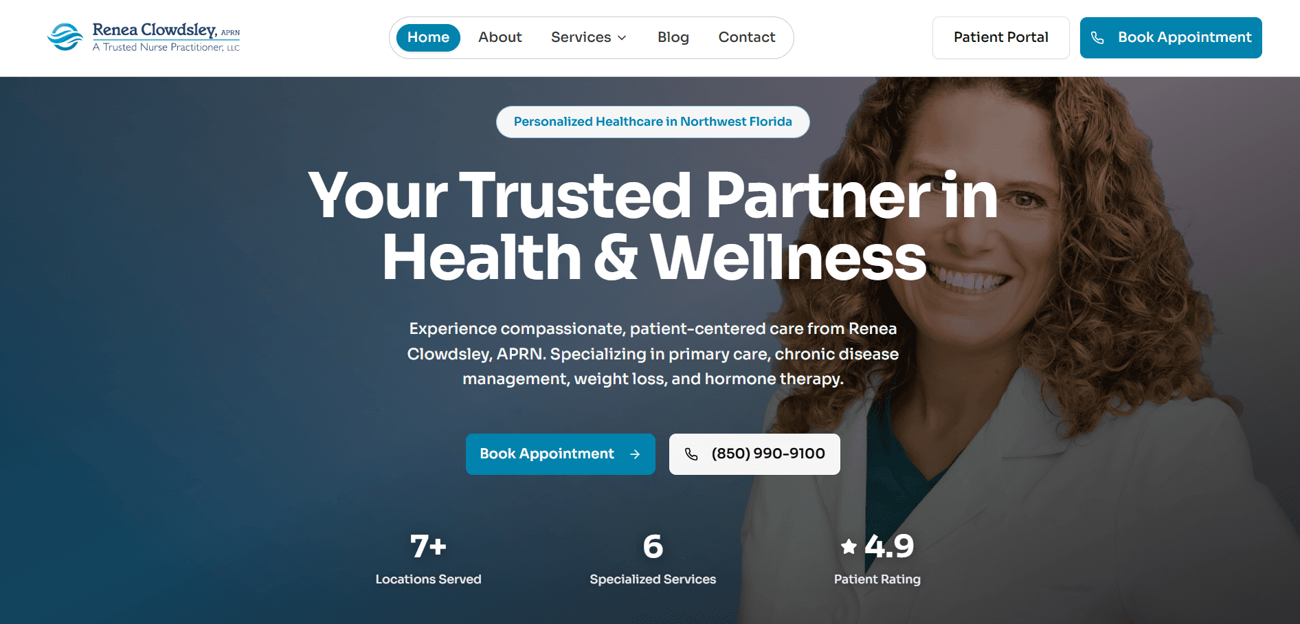 A Trusted Nurse Practitioner website screenshot