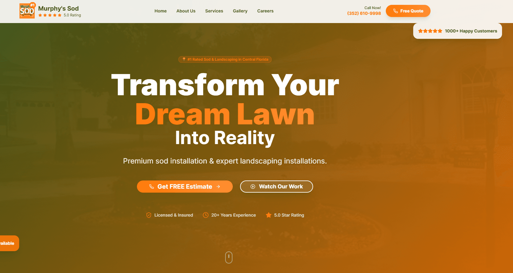 Murphy Sod website screenshot