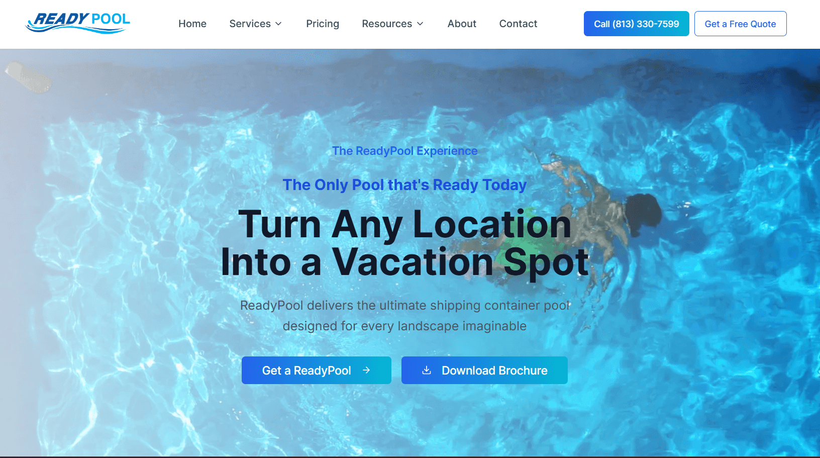 Ready Pool website screenshot