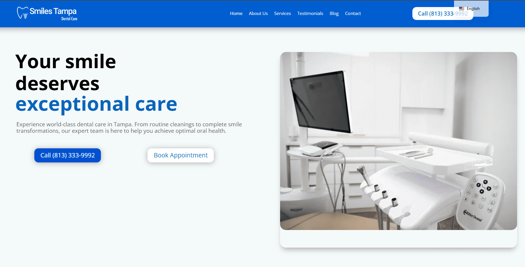 Simile Tampa Dental Care website screenshot