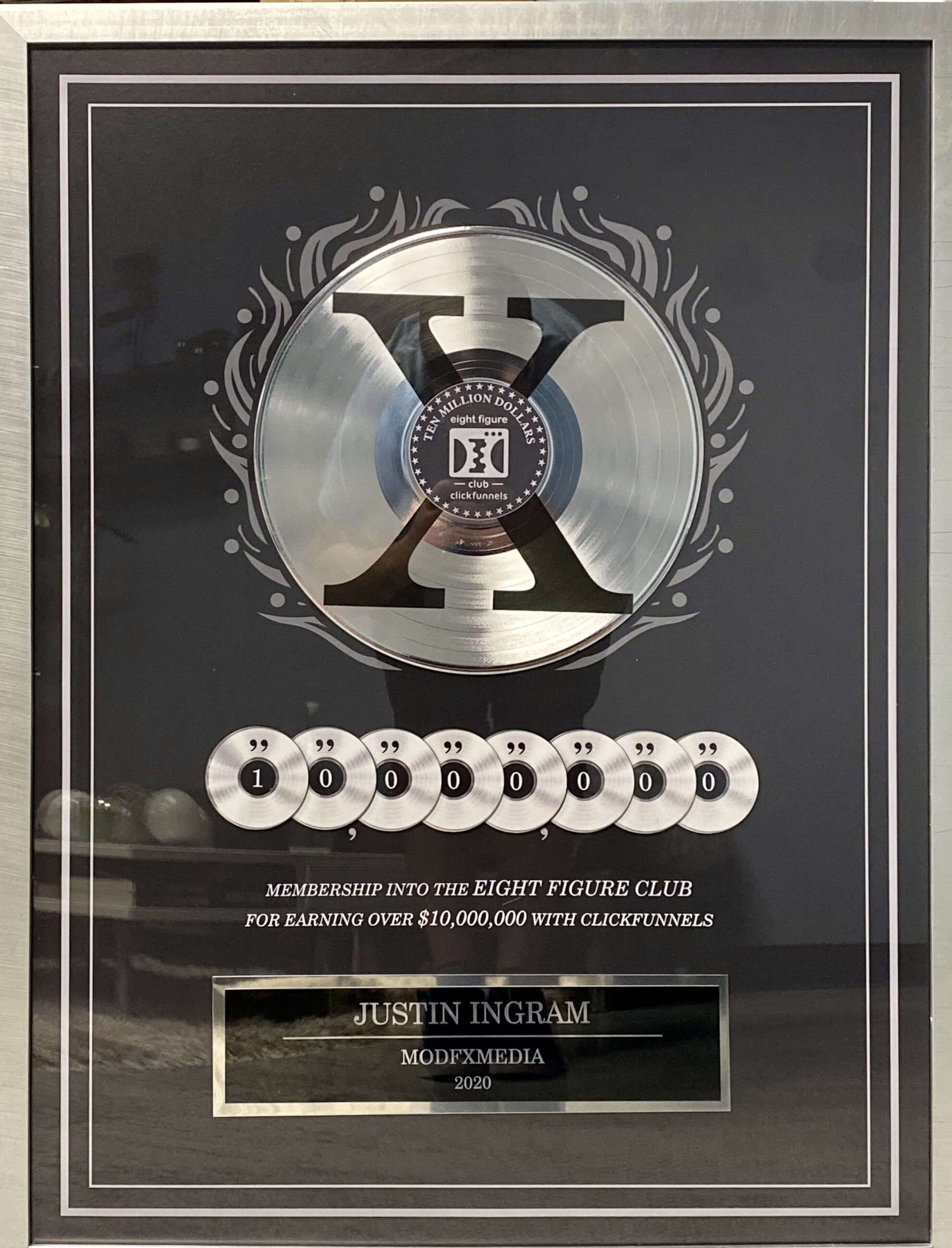 ClickFunnels Eight Figure Club - $10,000,000 revenue, Justin Ingram, ModFXMedia, 2020