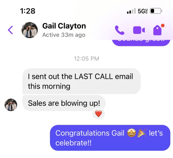 Gail Clayton - over $5,000 in course sales from first webinar